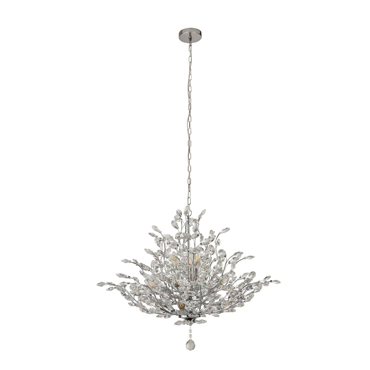 Searchlight Bouquet 11Lt Hanglamp Chroom Metaal & Kristal