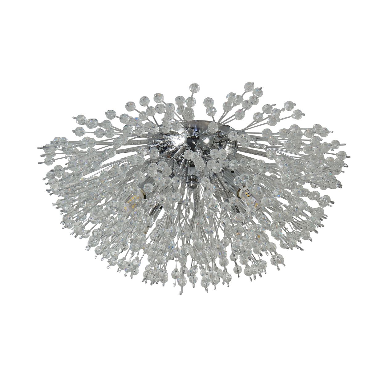 Searchlight Sunburst 4Lt Flush Chroom Metaal & Glas Beads