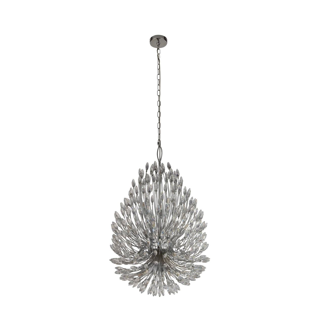 Searchlight Peacock 20Lt Hanglamp Chroom Metaal & Kristal