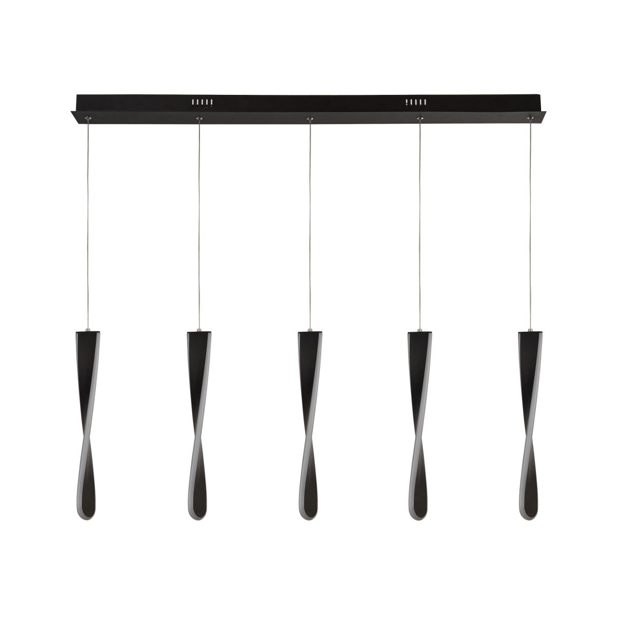 Searchlight Paddle 5Lt Bar Hanglamp Zwart Metaal & Opal Silicon