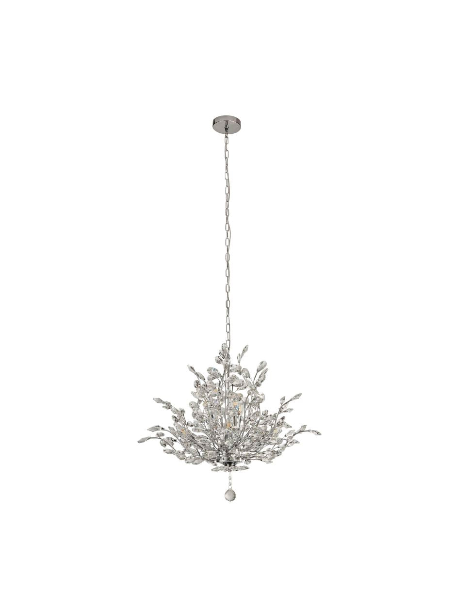 Searchlight Bouquet 7Lt Hanglamp Chroom Metaal & Kristal