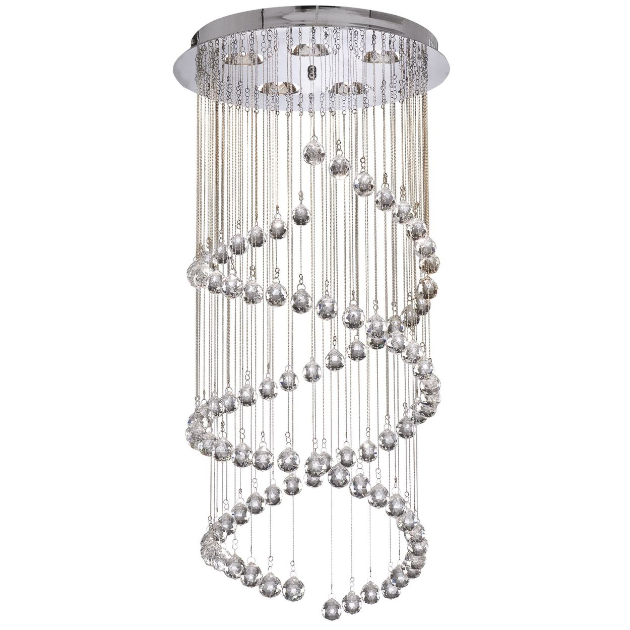 Searchlight Hallway 5Lt Multi Drop Hanglamp Chroom Metaal & Helder Kristal