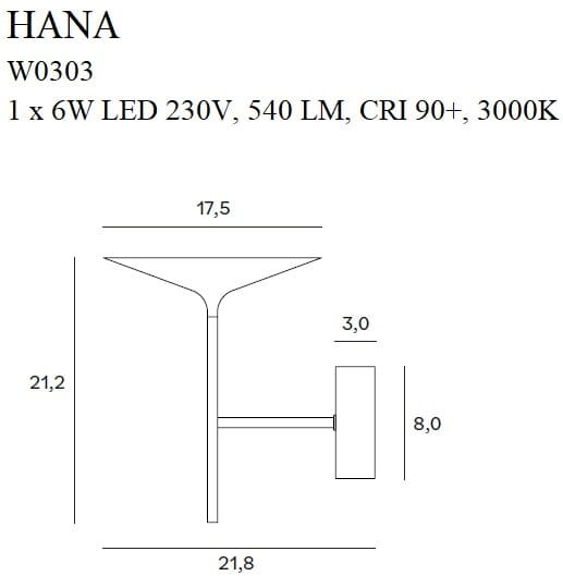 Maxlight W0303 Wandlamp Hana Zwart