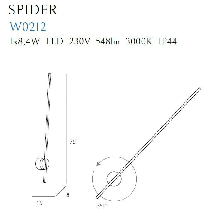Maxlight W0212 Wandlamp Spider Ip44