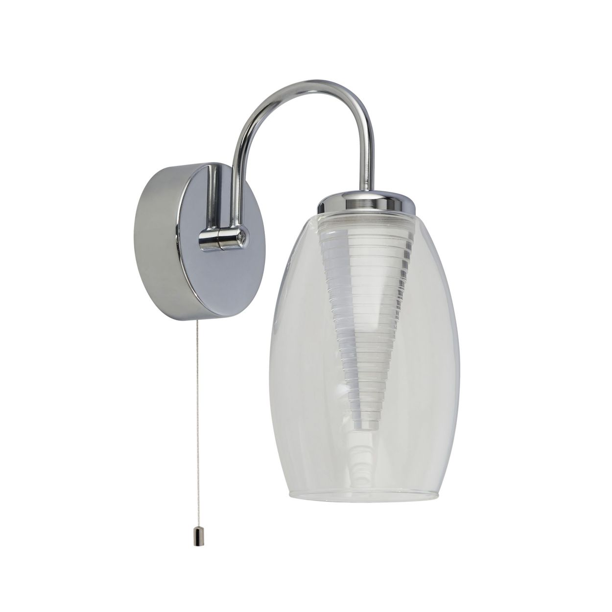 Searchlight Cyclone Wandlamp Chroom Metaal & Glas