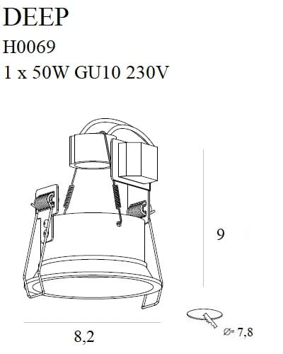 Maxlight H0069 Recessed Deep Wit Gu10