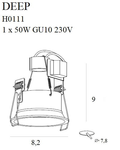 Maxlight H0111 Recessed Deep Zwart Gu10