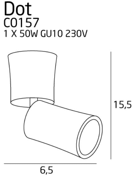 Maxlight C0157 Plafondlamp Fort Zwart