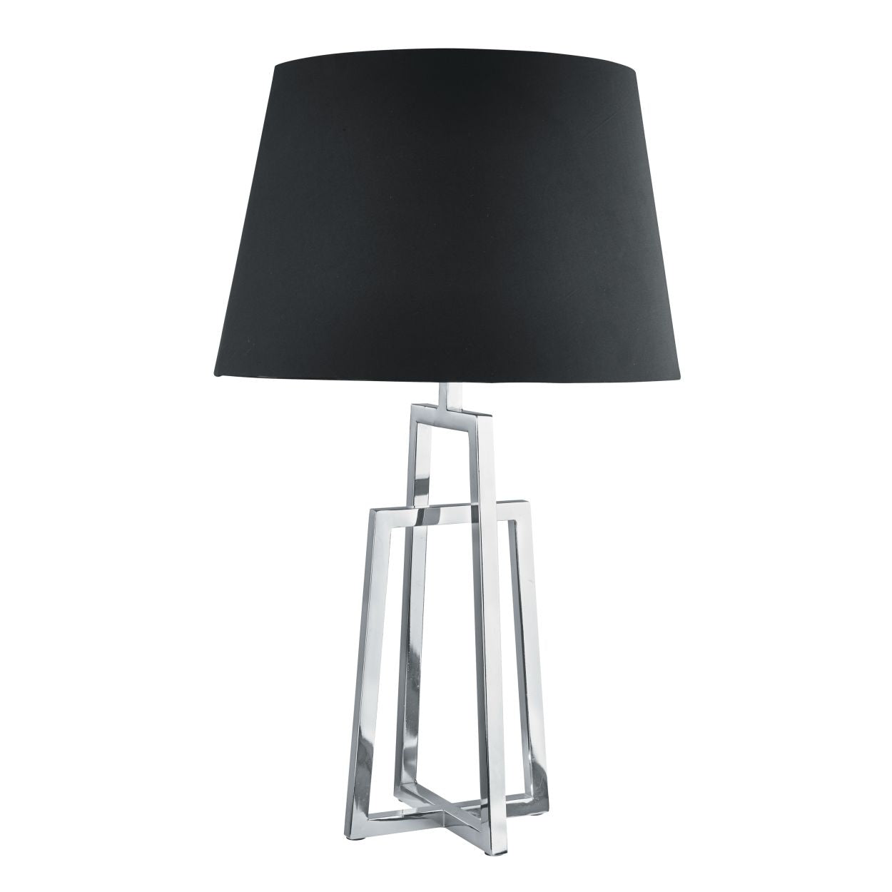 Searchlight York Tafellamp Chroom Base & Zwart Tapered Lampenkap