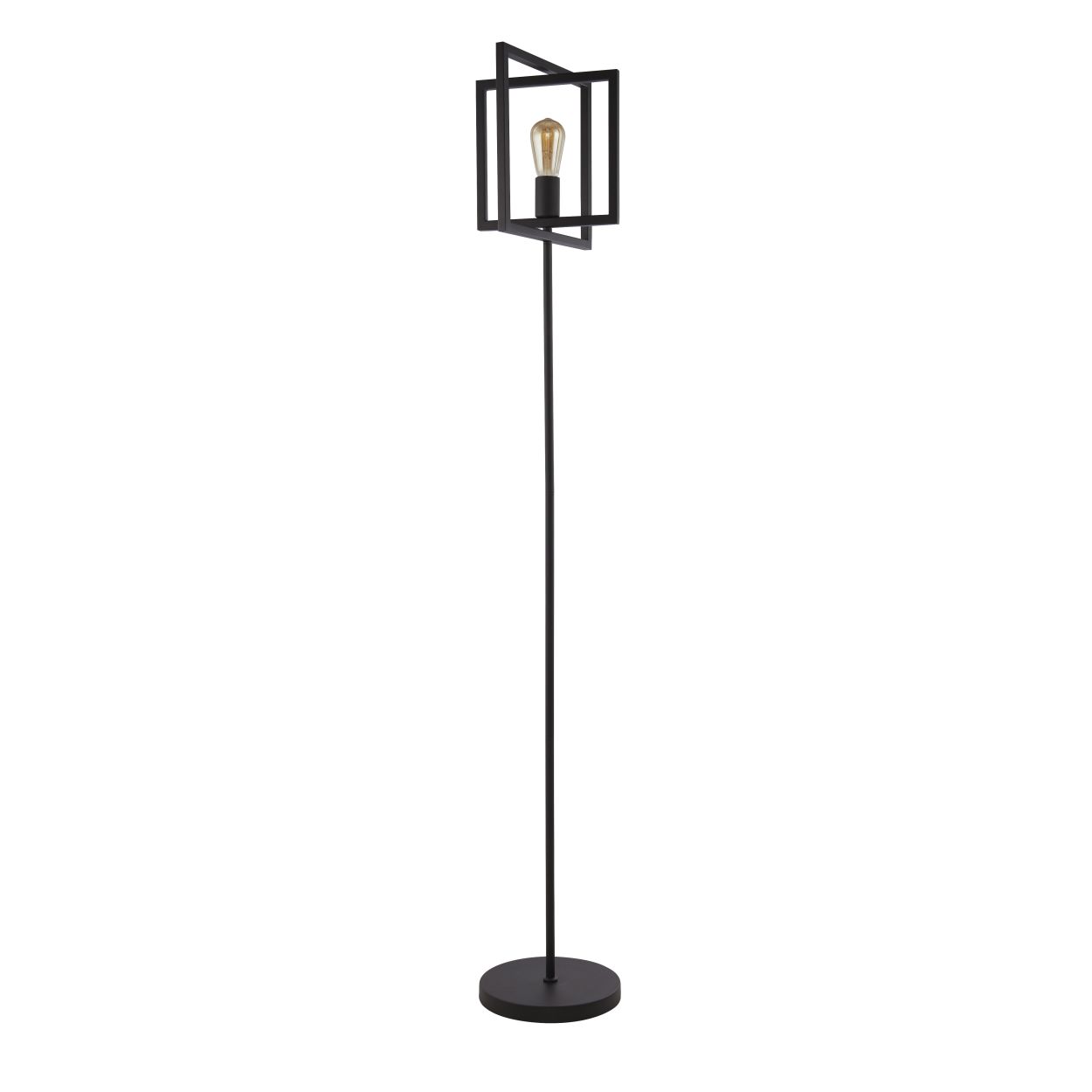 Searchlight Plaza Vloerlamp Mat Zwart Metaal