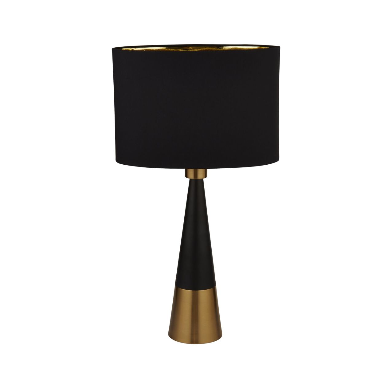 Searchlight Chloe Tafellamp Antique Koper & Oval Zwart Lampenkap