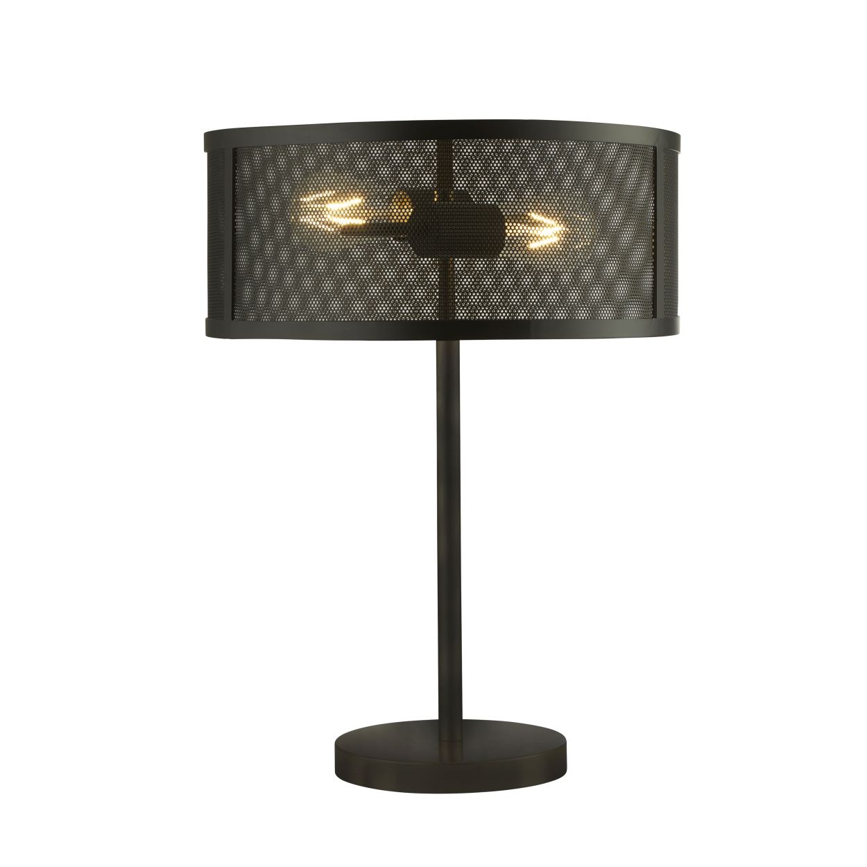 Searchlight Fishnet 2Lt Tafellamp Mat Zwart Metaal