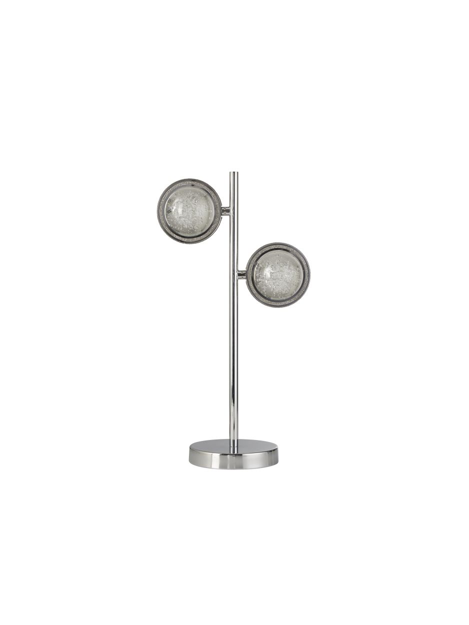 Searchlight Quartz 2Lt Tafellamp Chroom & Bubble Glas