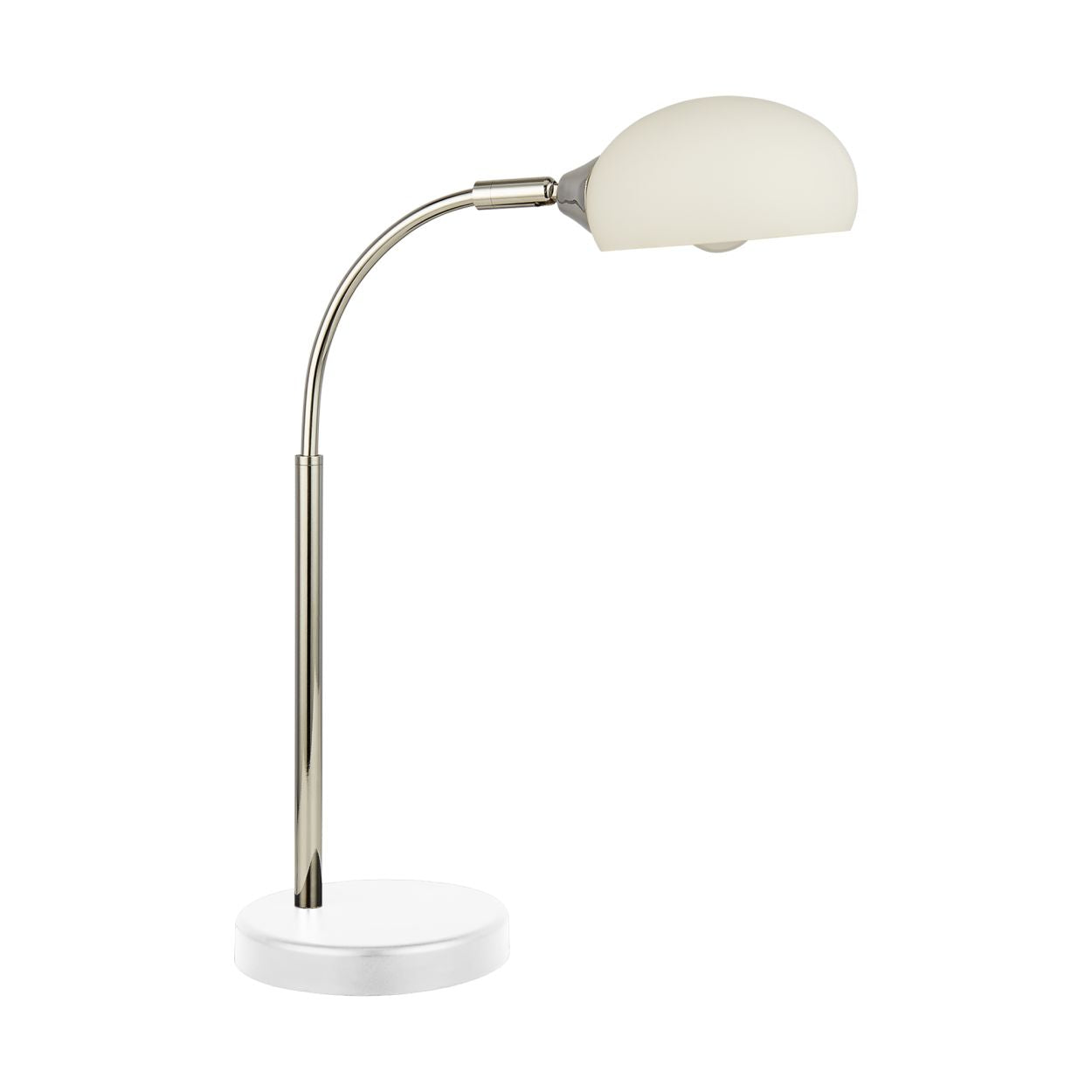 Searchlight Astro Tafellamp Zwart & Chroom Metaal & Opal Glas Lampenkap
