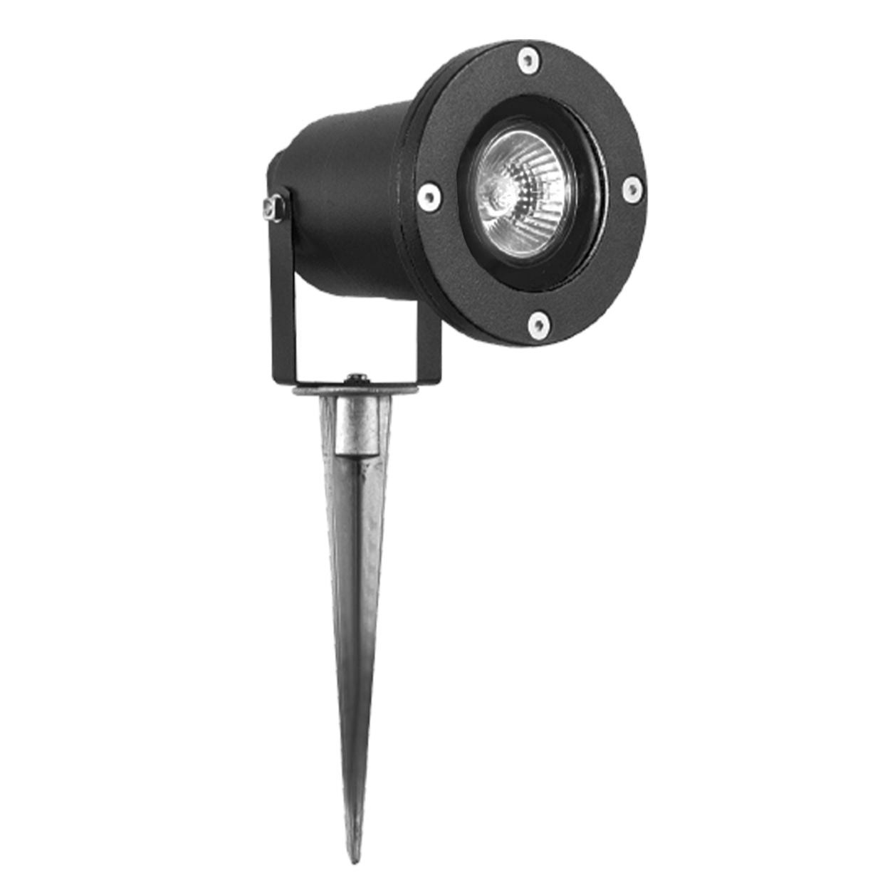 Searchlight Spikey Buiten Spot Zwart Metaal & Polycarbonate