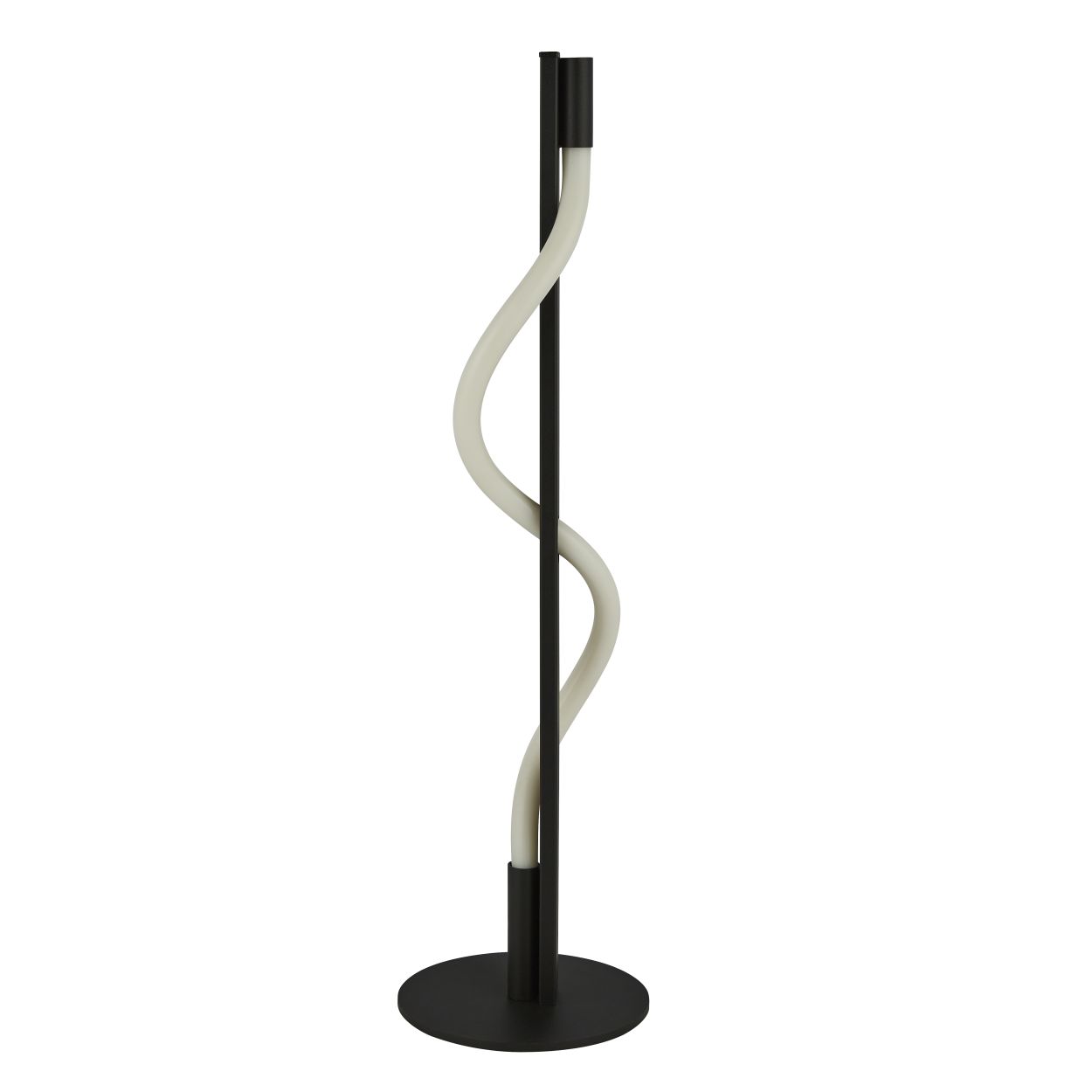 Searchlight Serpent Vloerlamp Zwart Metaal & Opal Tube