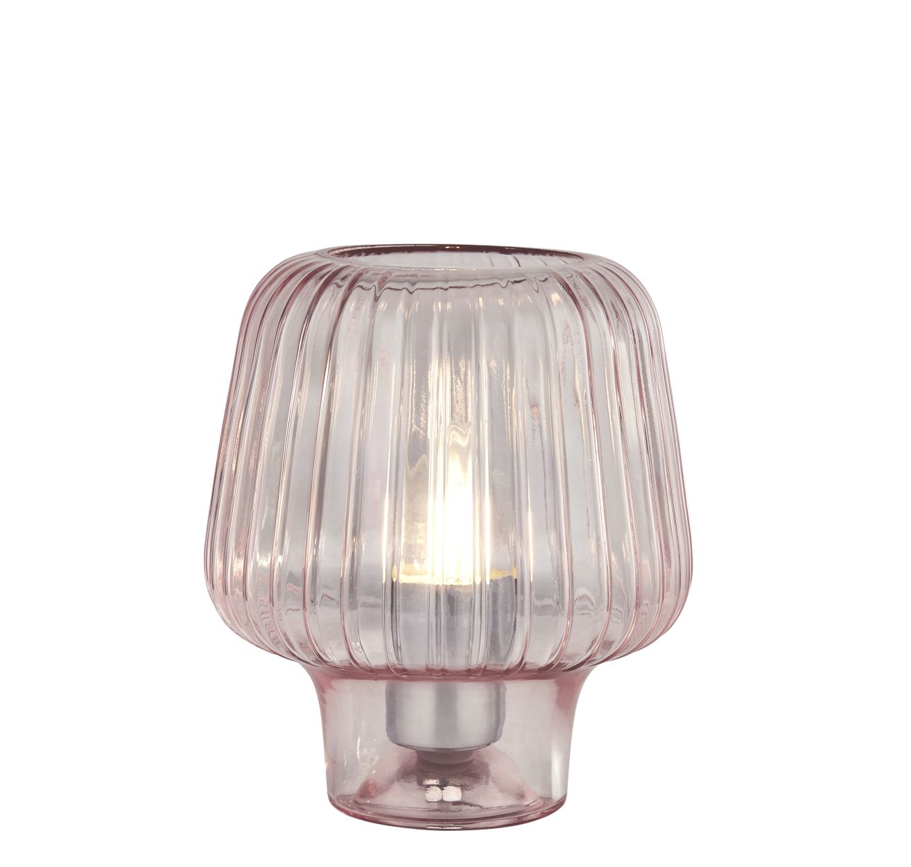 Searchlight Aria Tafellamp Roze Ripple Glas