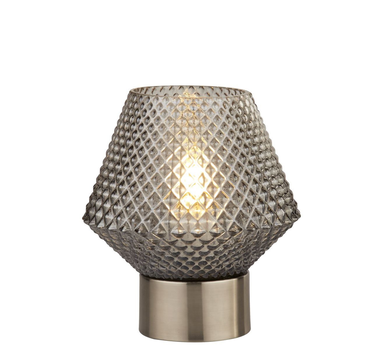 Searchlight Avia Tafellamp Zwart Chroom Metaal & Smoked Glas