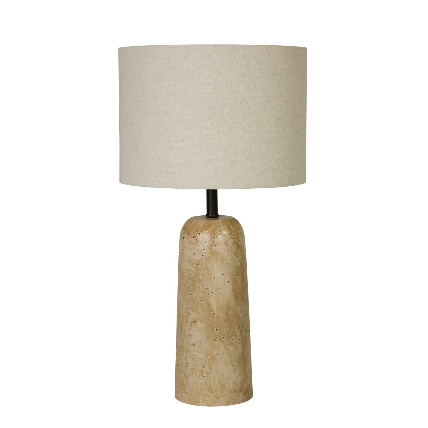 Searchlight Agra Tafellamp Travertine effect & Stof Lampenkap