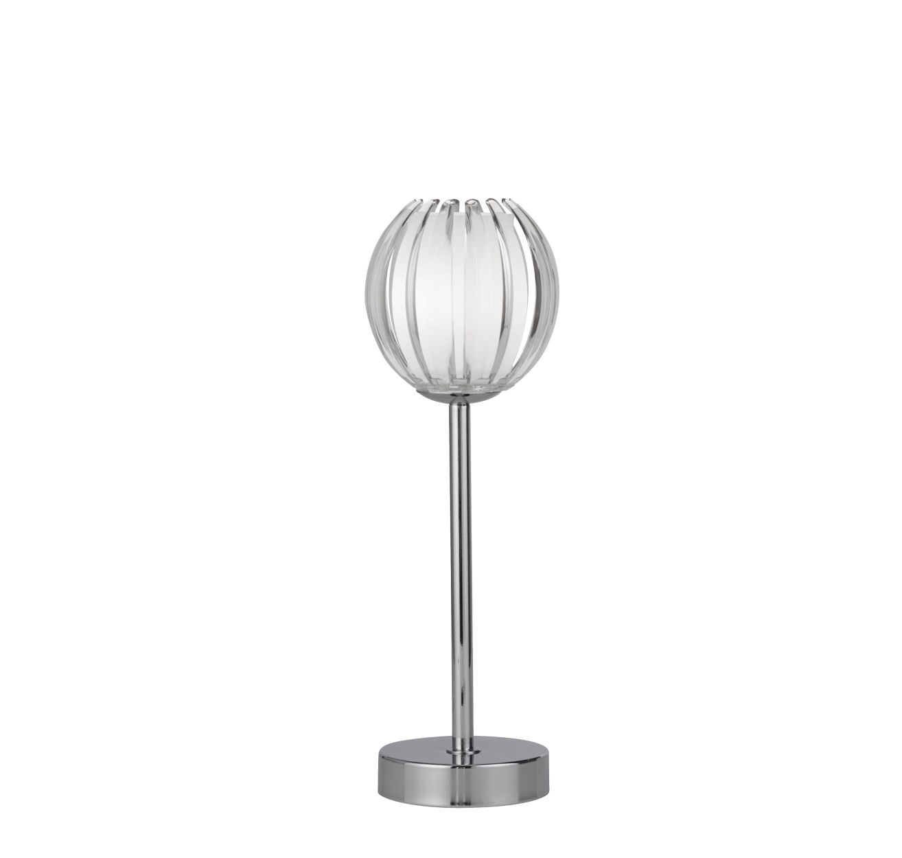 Searchlight Blossom 1Lt Tafellamp, Chroom Metaal, Helder Acryl Lampenkap