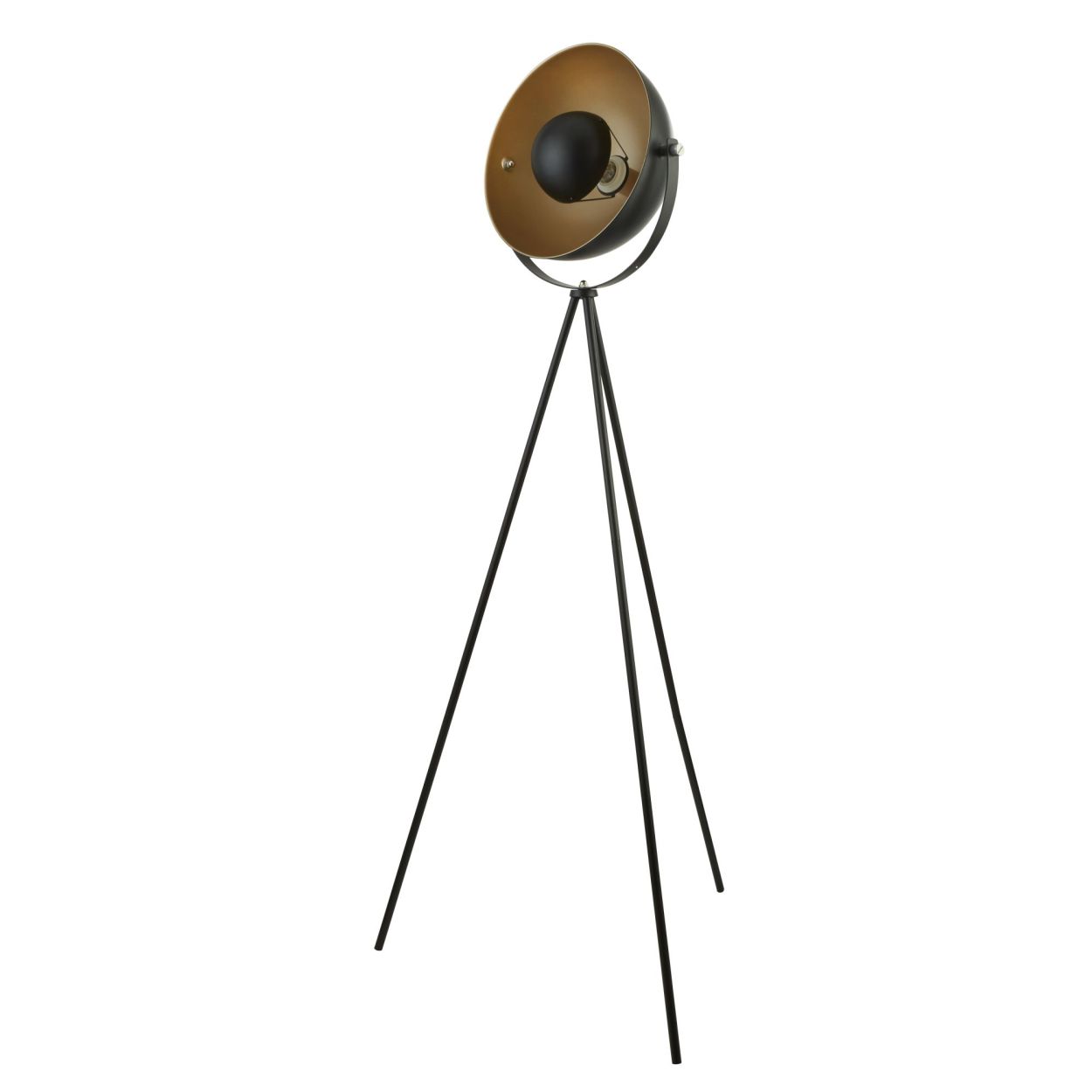 Searchlight Blink Tripod Vloerlamp Zwart Mat Metaal & Goud