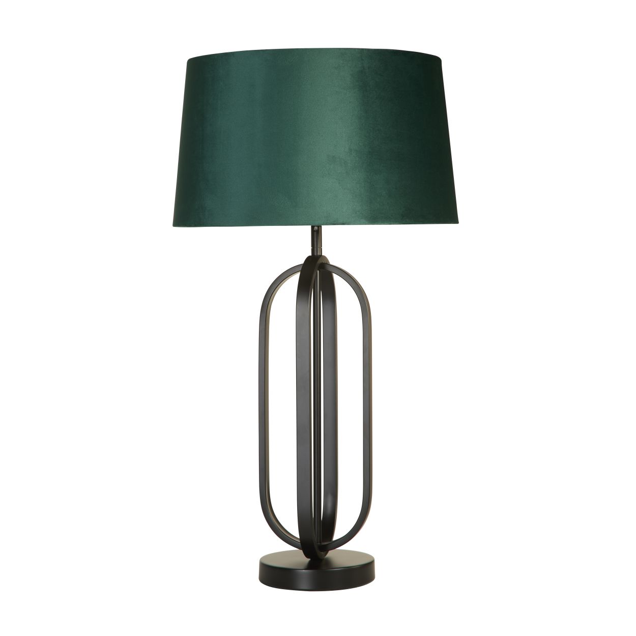 Searchlight Chic Tafellamp Zwart Metaal with Emerald Lampenkap