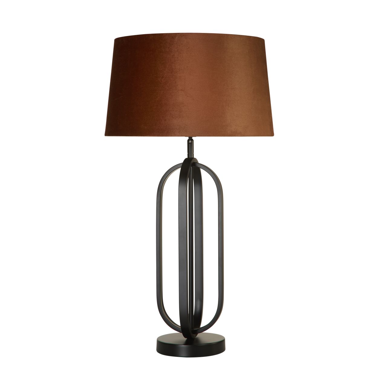 Searchlight Chic Tafellamp Zwart Metaal with Burnt Orange Lampenkap