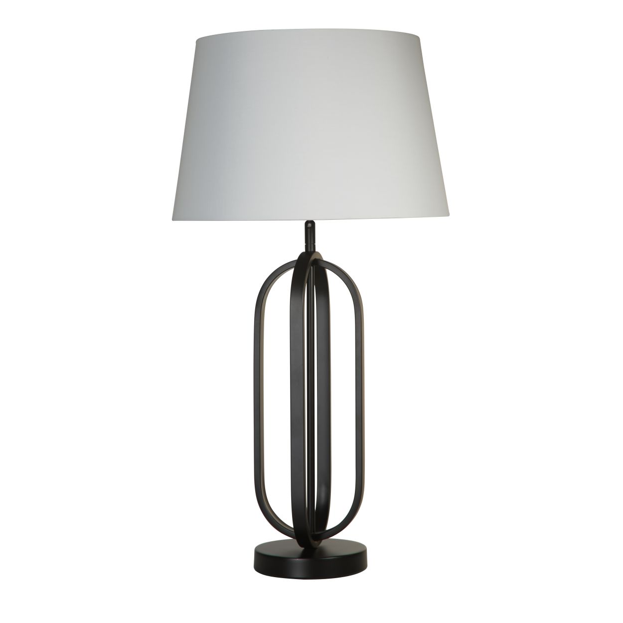 Searchlight Chic Tafellamp Zwart Metaal with Wit Lampenkap