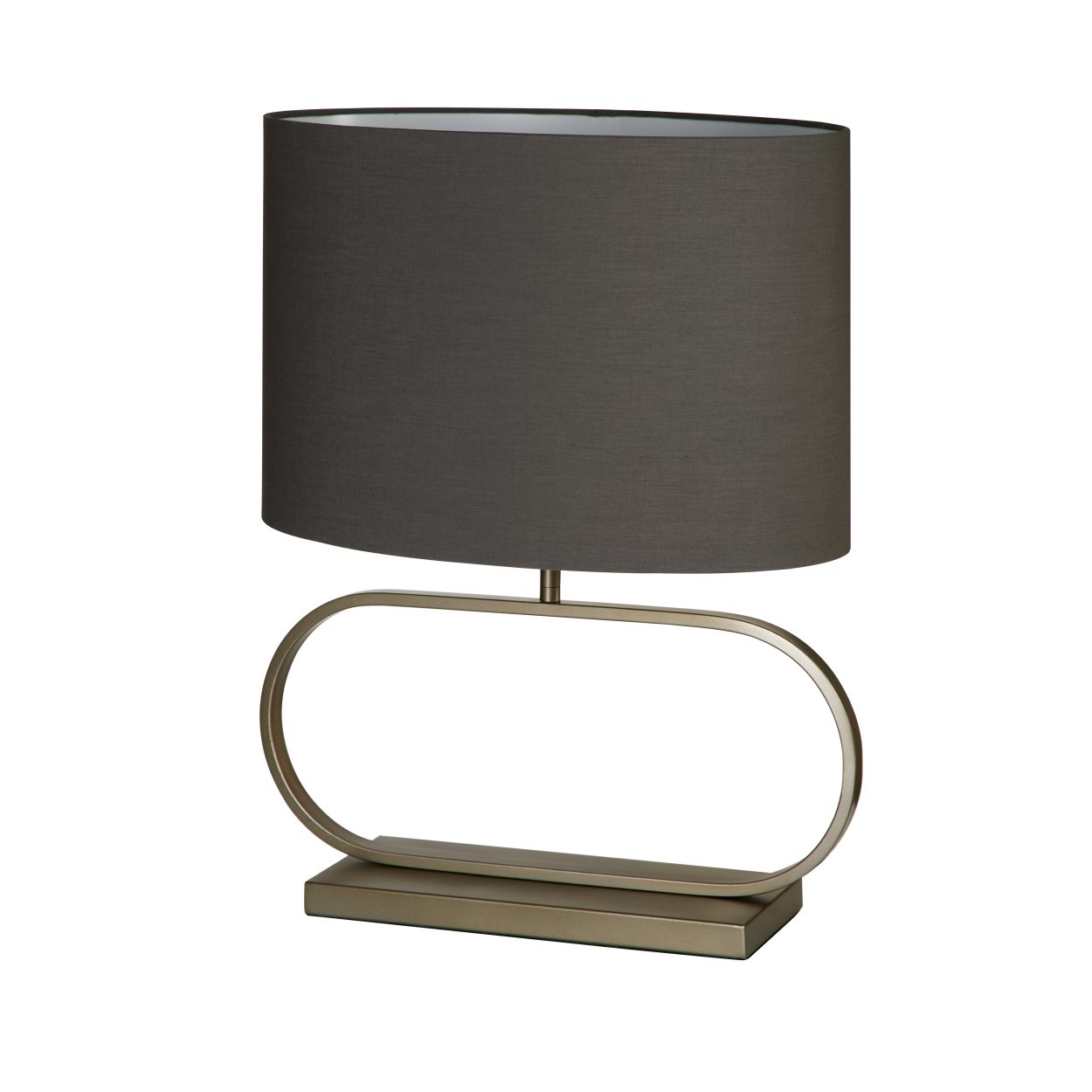Searchlight Sleek Tafellamp Brons Metaal with Grijs Lampenkap