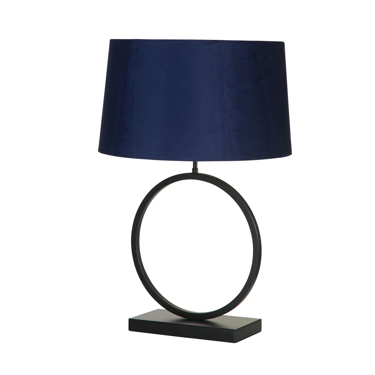 Searchlight Elegant Tafellamp Mat Zwart Metaal With Navy Lampenkap