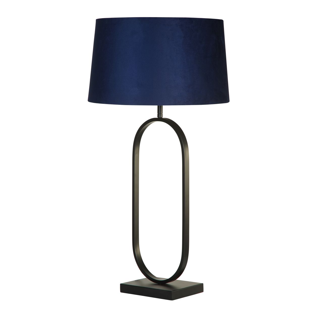 Searchlight Modish Tafellamp Mat Zwart Metaal With Lampenkap Navy