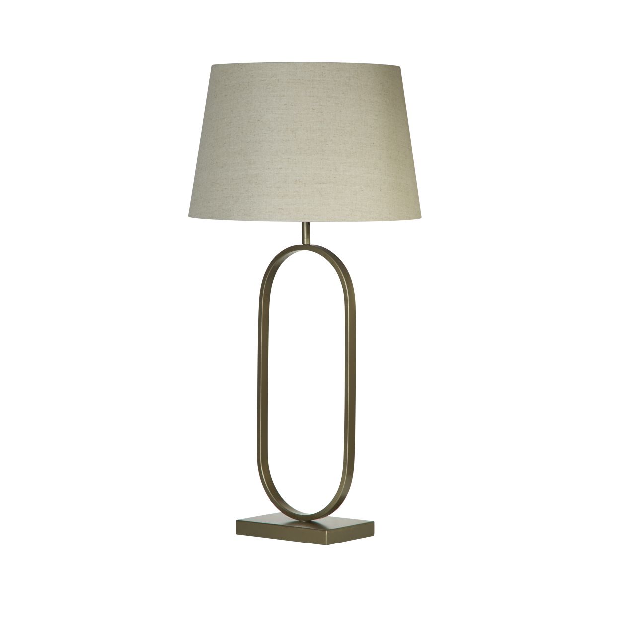 Searchlight Modish Tafellamp Brons Metaal with Naturel Lampenkap