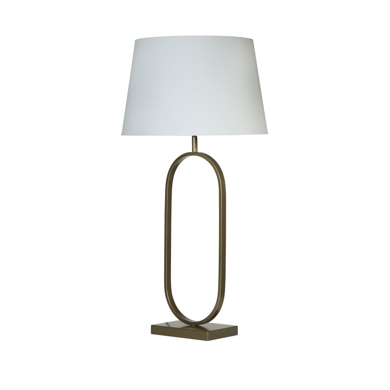 Searchlight Modish Tafellamp Brons Metaal with Wit Lampenkap