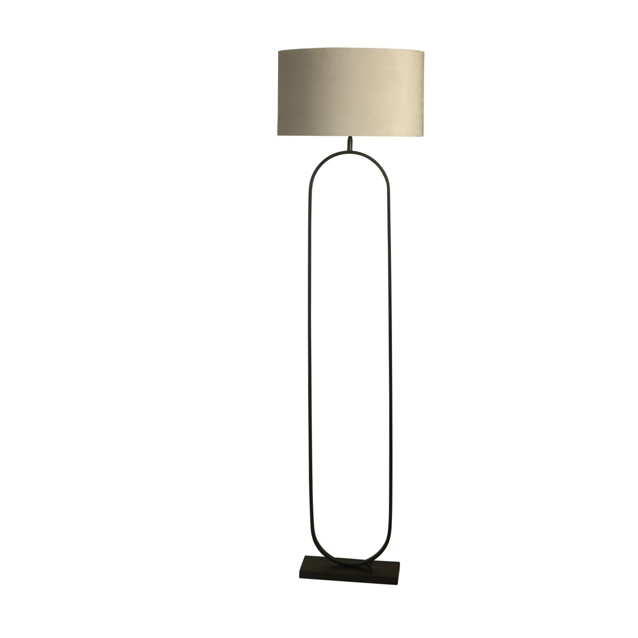 Searchlight Modish Vloerlamp Zwart Metaal with Taupe Lampenkap