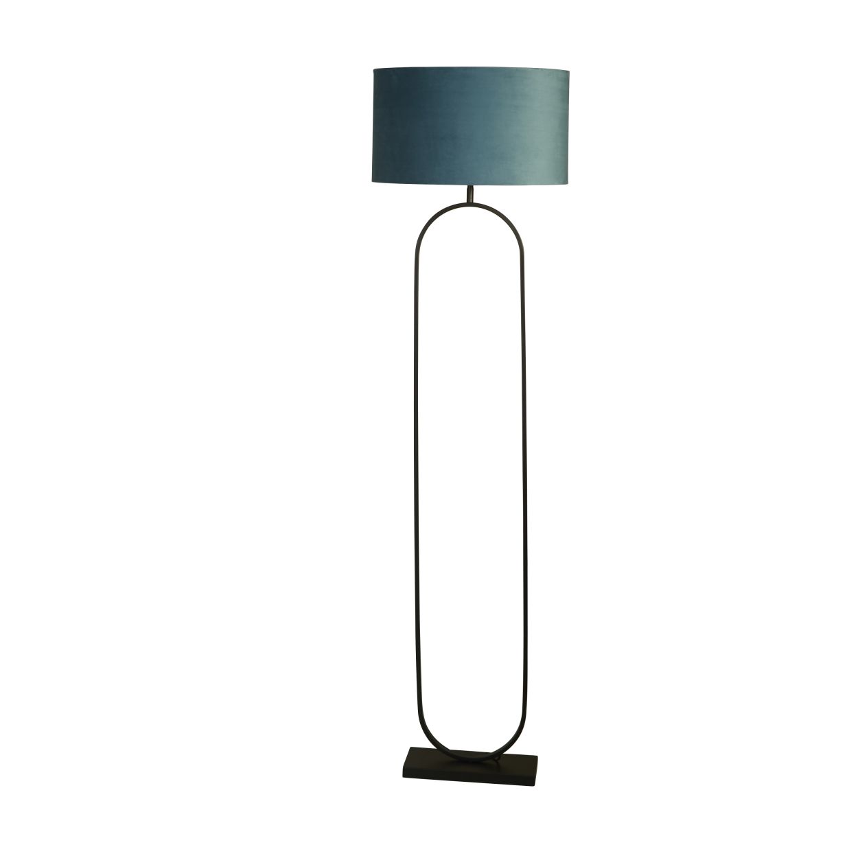 Searchlight Modish Vloerlamp Zwart Metaal with Teal Lampenkap