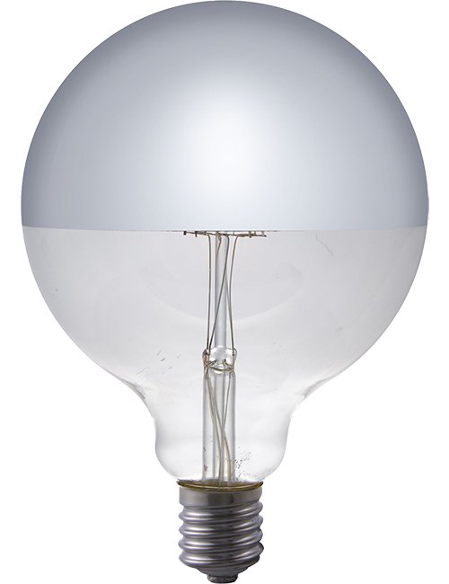 SPL LED E27 Fila Globe Top Mirror G125x180 230V 350Lm 4W 825 AC Silver Dim