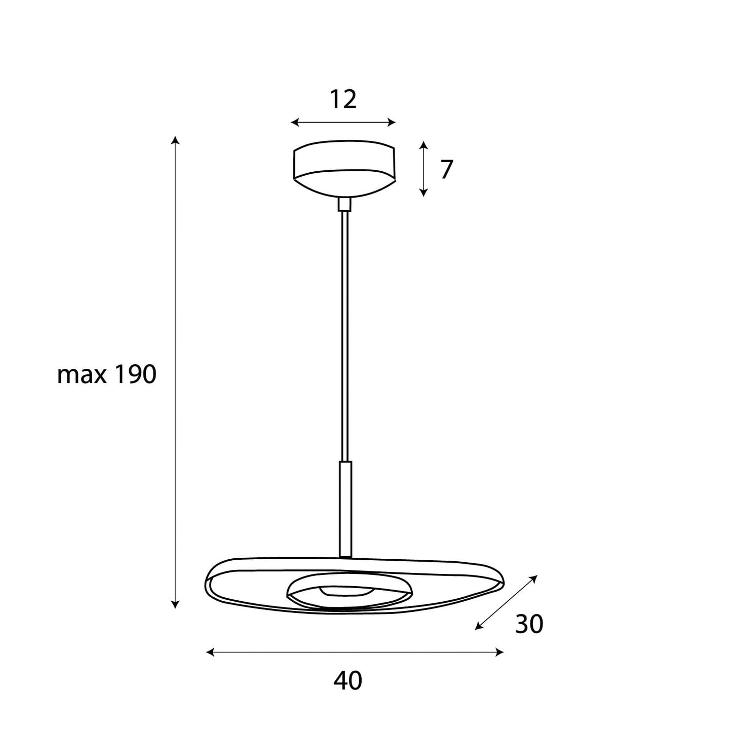 Maxlight P0560 Hanglamp Deux Zwart&Grijs