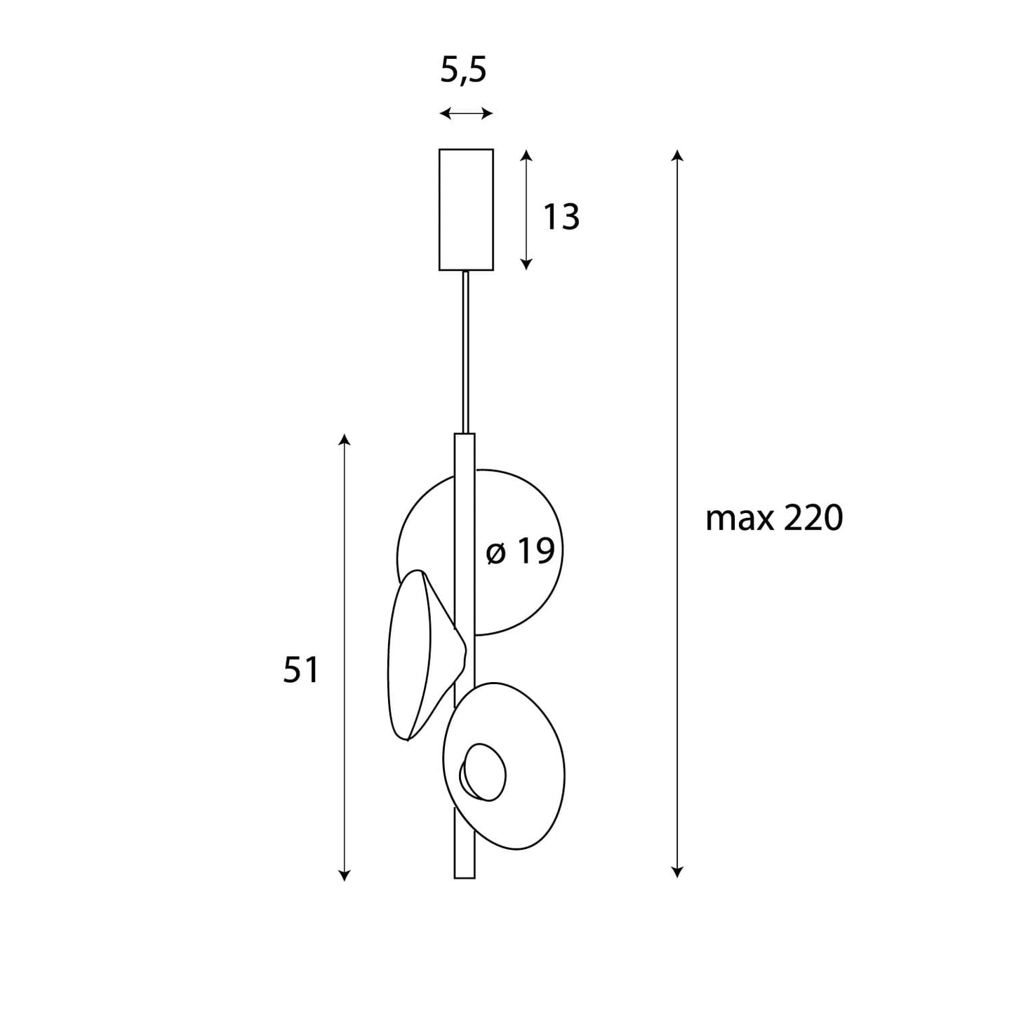Maxlight P0562 Hanglamp Puro Zwart&Grijs
