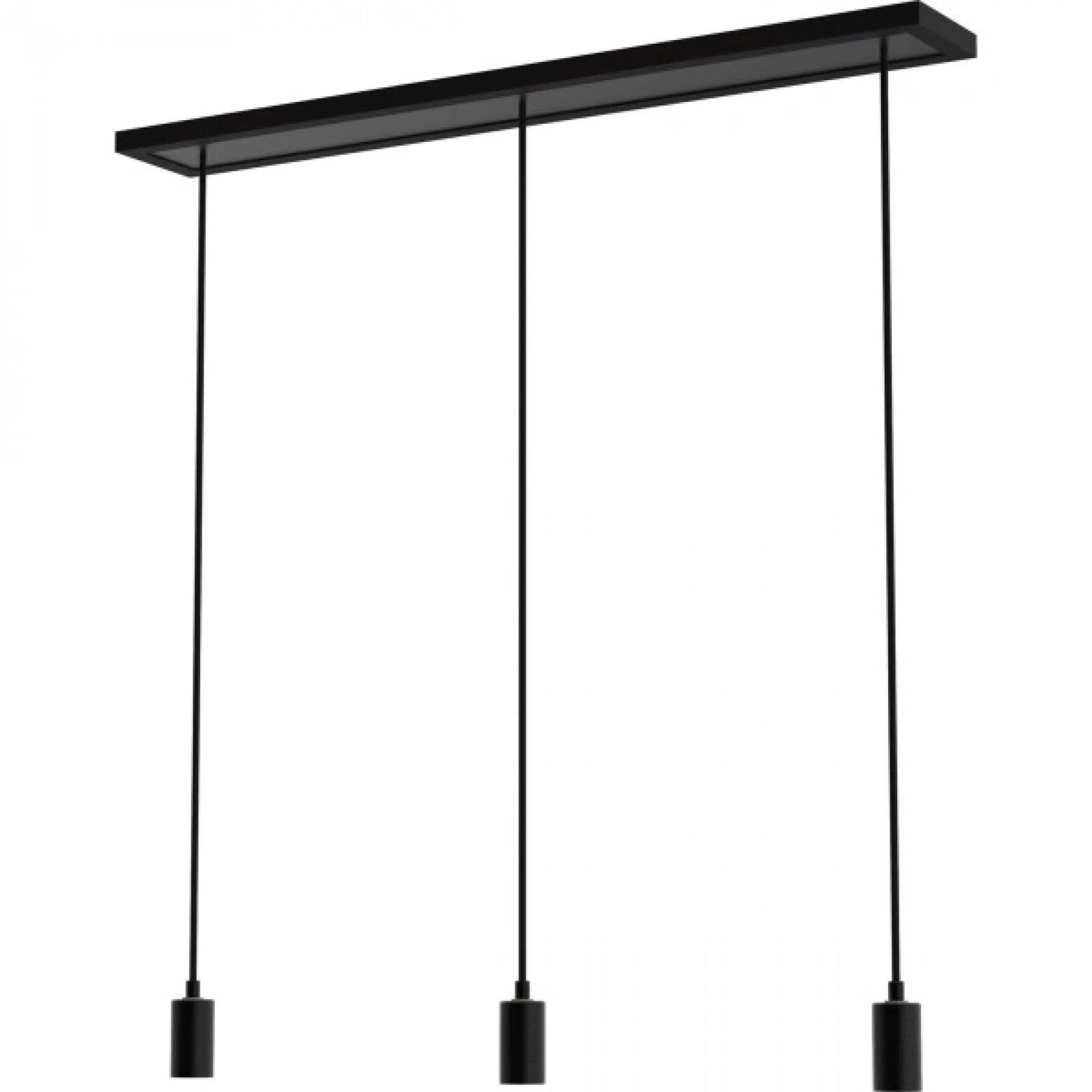 Segula Plafondplaat Zwart Madox met 3 pendels 100 x 15cm