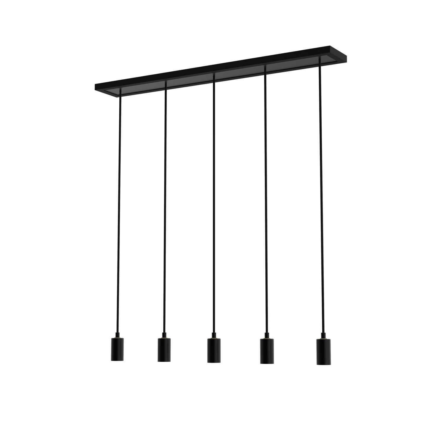 Segula Plafondplaat Zwart Madox met 5 pendels 100 x 15cm