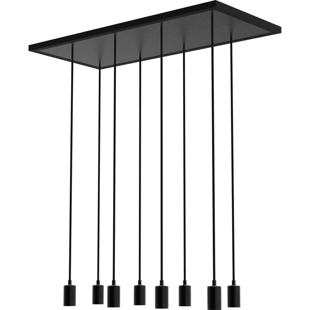 Segula Plafondplaat Zwart Madox met 8 pendels 100 x 45cm