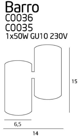 Maxlight C0035 Plafondlamp Barro I Zwart