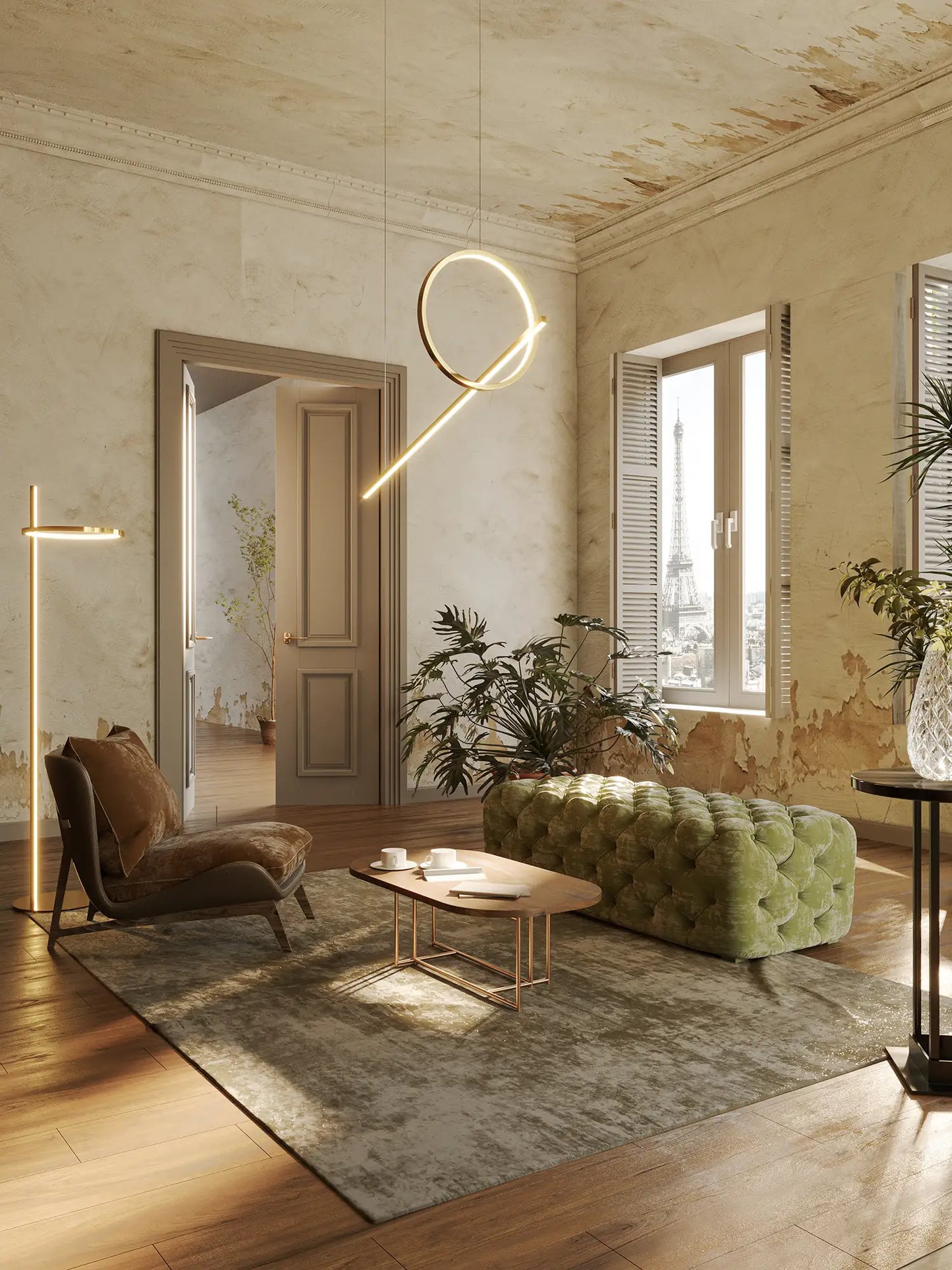 Maxlight P0390 Hanglamp Lozanna 18W Goud