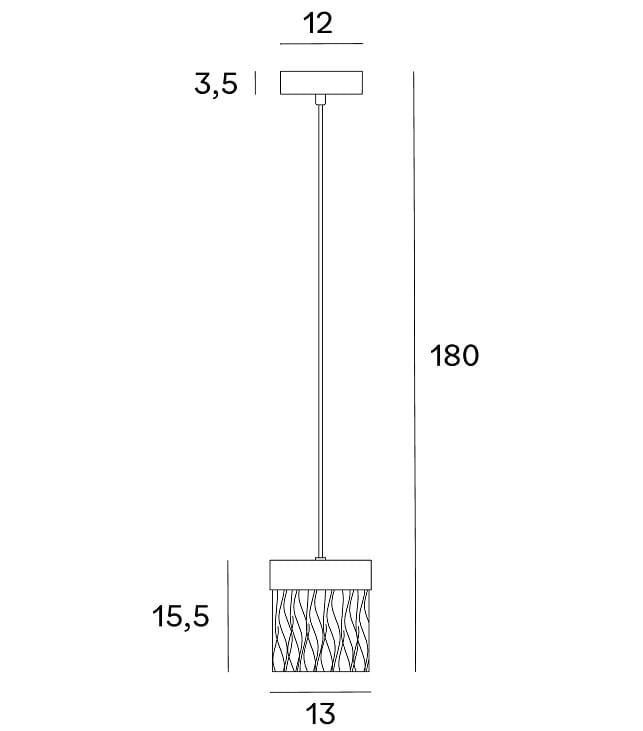 Maxlight P0573D Hanglamp Vetro Geborsteld Goud