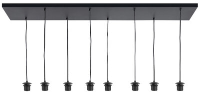 Plafondplaat 8 130x35cm Zwart + Ring