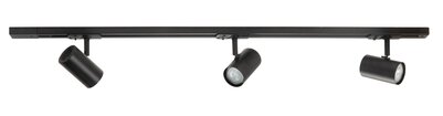 Complete set Trackverlichting Basic Gali 1 meter Zwart incl. 3 spots