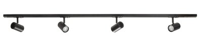 Complete set Trackverlichting Basic Gali 1,5 meter Zwart incl. 4 spots