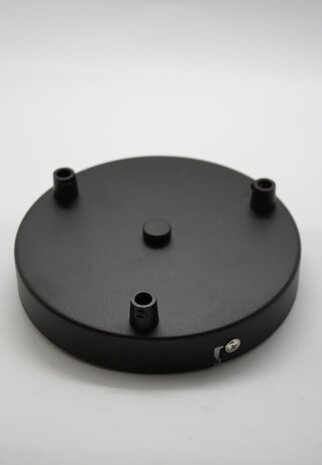 Plafondplaat 3 lampen Zwart 15cm