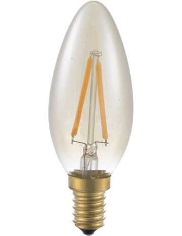 LED E14 Kaars Amber 2 Watt Dimbaar