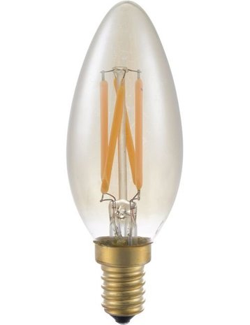 LED E14 Kaars Amber 4 Watt Dimbaar